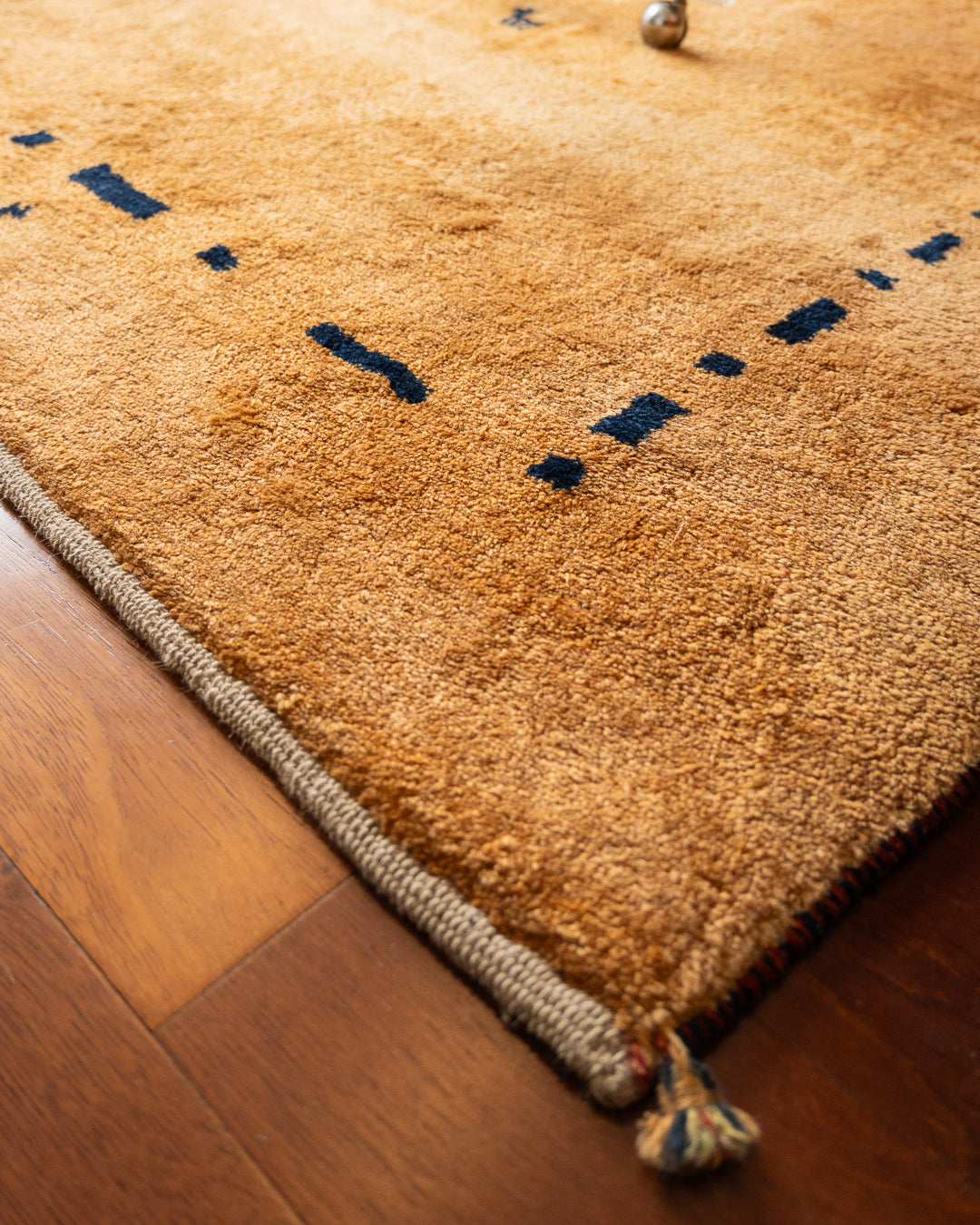 Vintage Handwoven Persian Gabbeh-Style Wool Rug