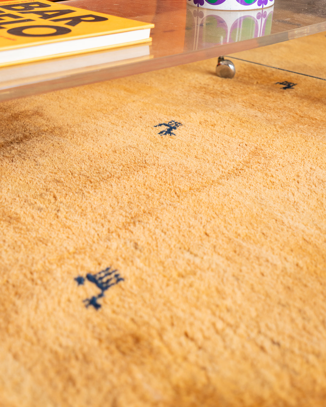 Vintage Handwoven Persian Gabbeh-Style Wool Rug