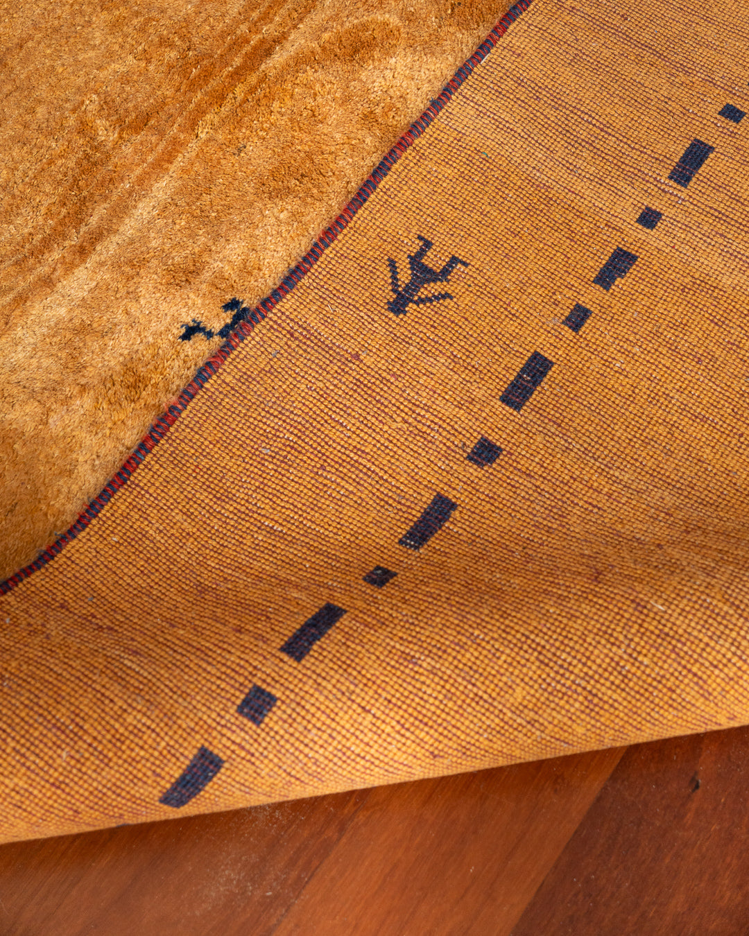 Vintage Handwoven Persian Gabbeh-Style Wool Rug