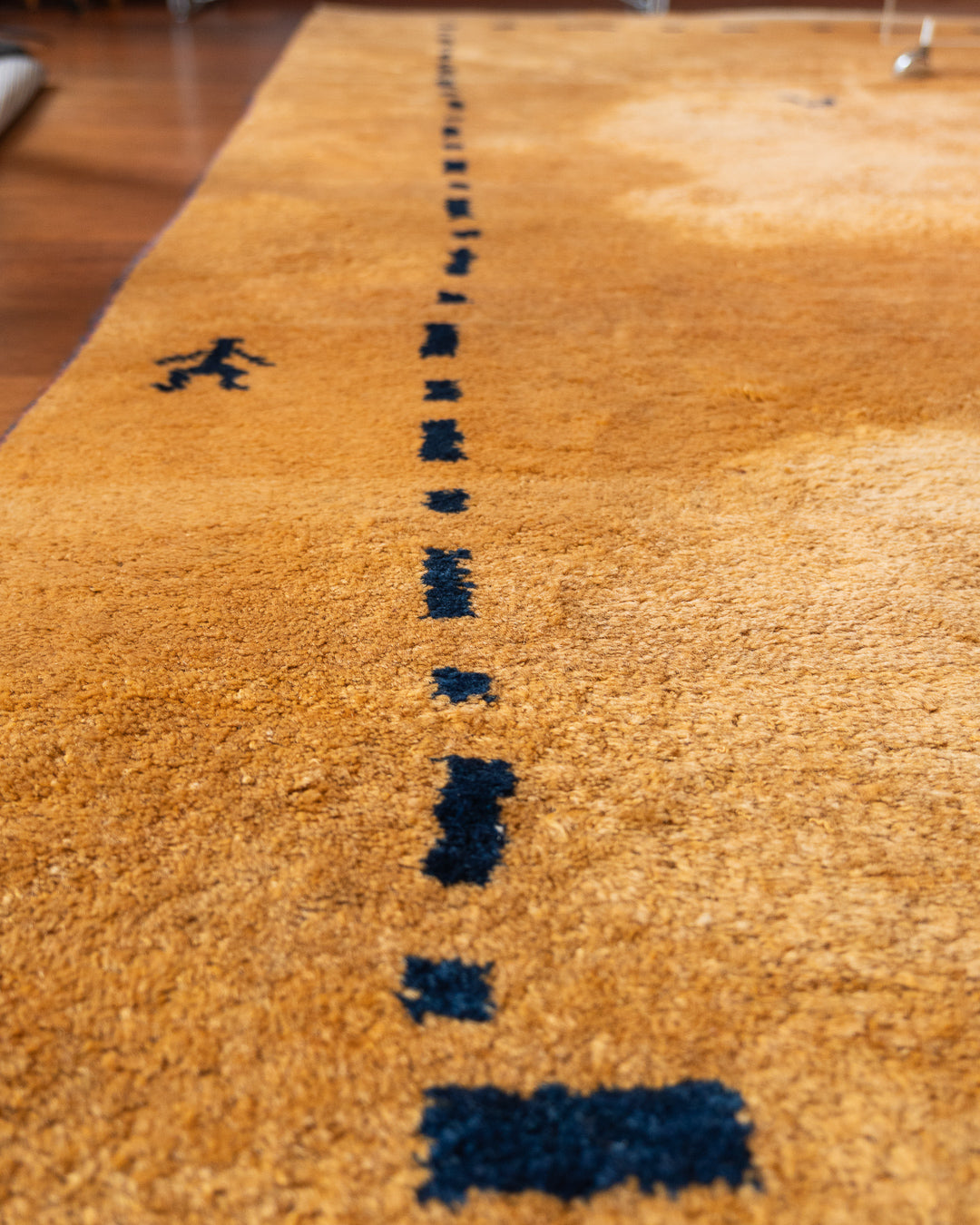 Vintage Handwoven Persian Gabbeh-Style Wool Rug